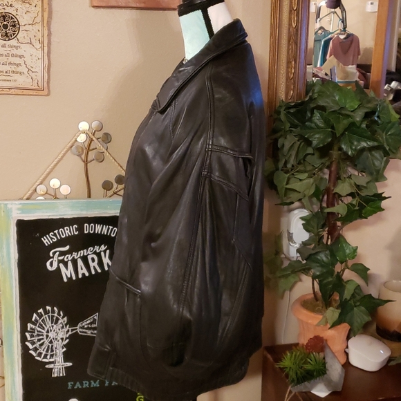 Marc For Parisian Black Leather Jacket Size Large - Picture 3 of 6